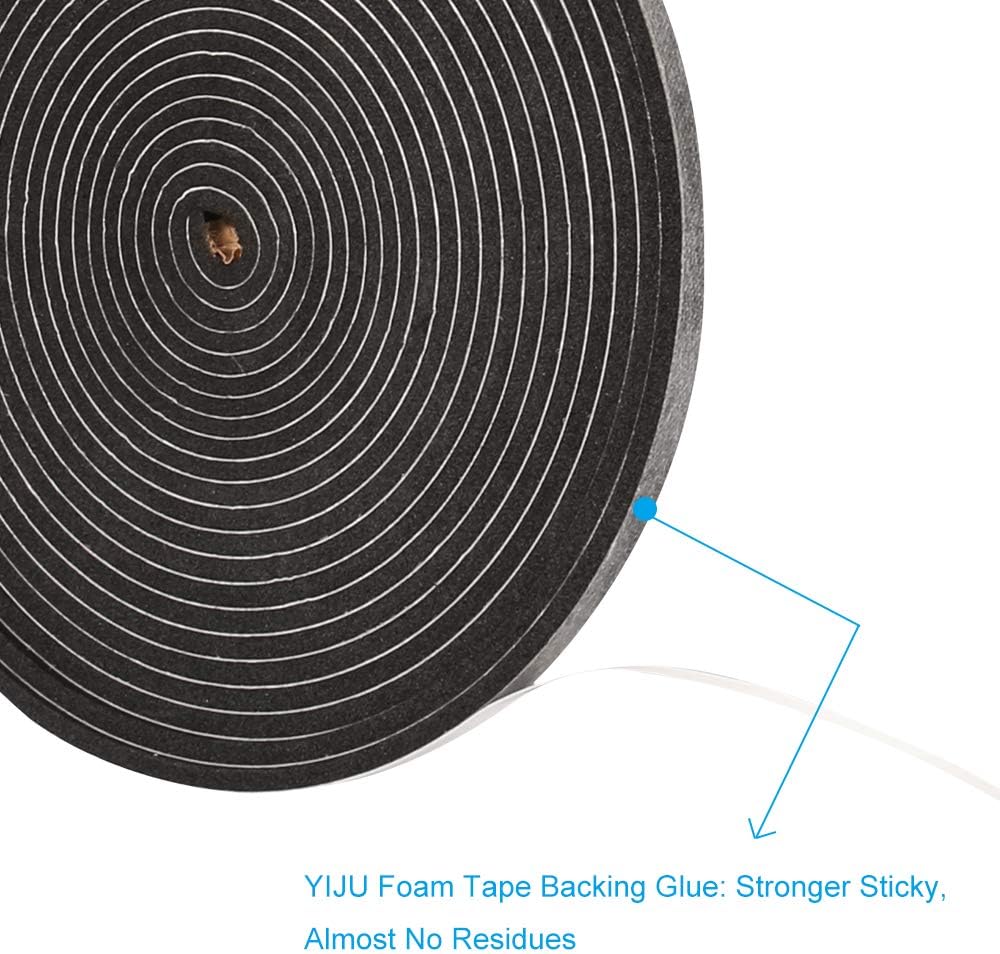 2 Rolls Weather Stripping,1/4 Inch Wide X 1/8 Inch Thick Foam Seal Tape High Density Foam Strip