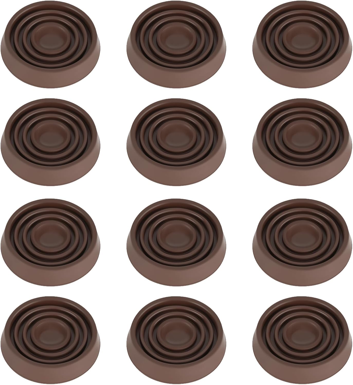 Furniture Coasters, 1.5X1.5 Rubber Caster Cups Non Slip Furniture Pads Non Skid Furnitures Grippers