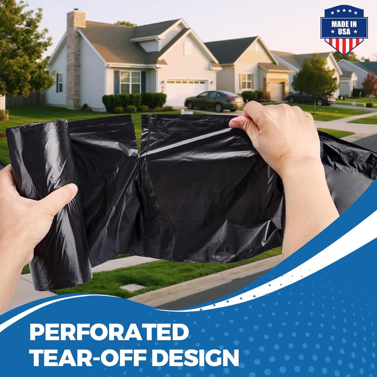 Fuxury 55-60 Gallon Heavy Duty Trash Bags, 100 Count Black Garbage Bags, 23 Mic Thick, 38x58 in