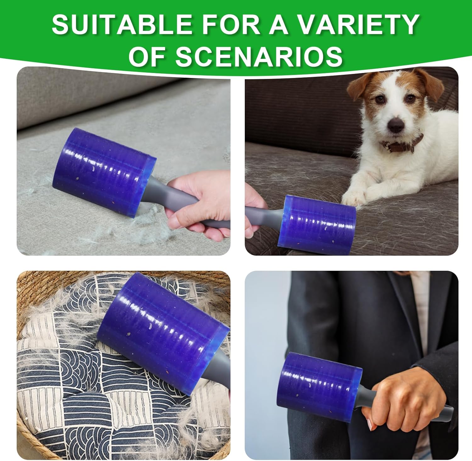 Lint Roller for Pet Hair 500 Sheets Extra Sticky Pet Hair Remover for Clothes Furniture Carpet