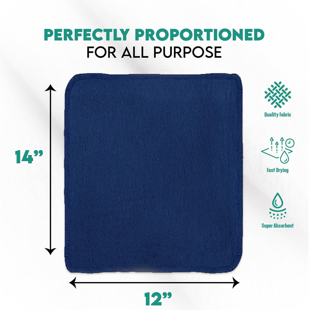 ZUPERIA Cotton Shop Towel – Multipurpose Cleaning Cloths (14" x 12" - Pack of 500 - Blue) Reusable