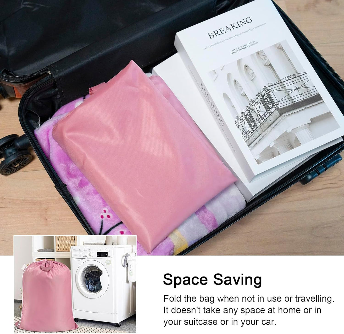 Polecasa Heavy Duty Large Laundry Bag with 130gsm Tear Resistant Fabric and Handles, Easy to Carry