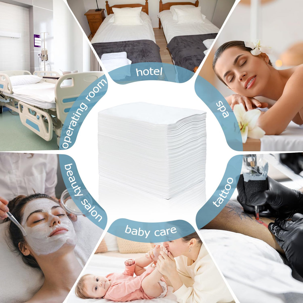 100Pcs Disposable Massage Table Sheets 31" x 71" Non-Woven Fabric Disposable Bed Sheets SPA Bed