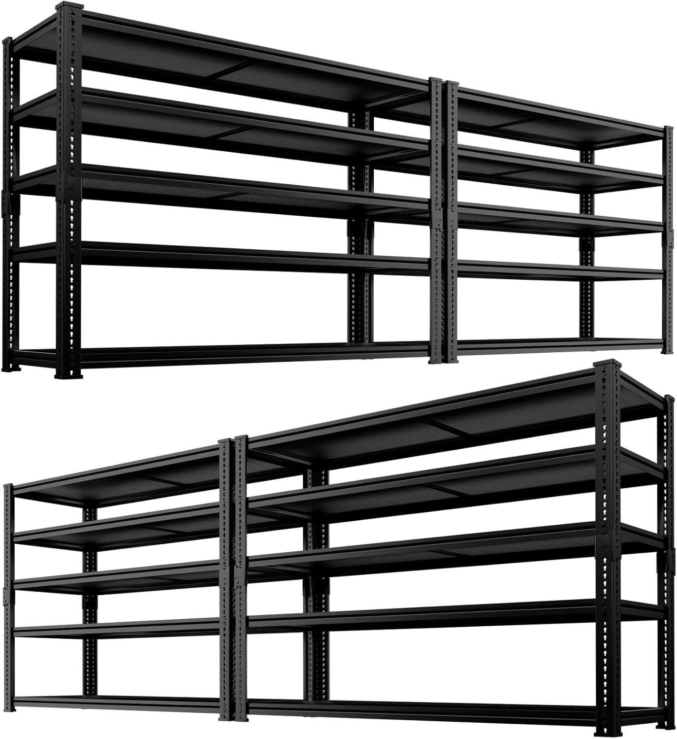 Storage Shelves Heavy Duty 4 PCS, 48"L x 18"W x 72"H Garage Storage Shelves Unit Loads 3700LBS