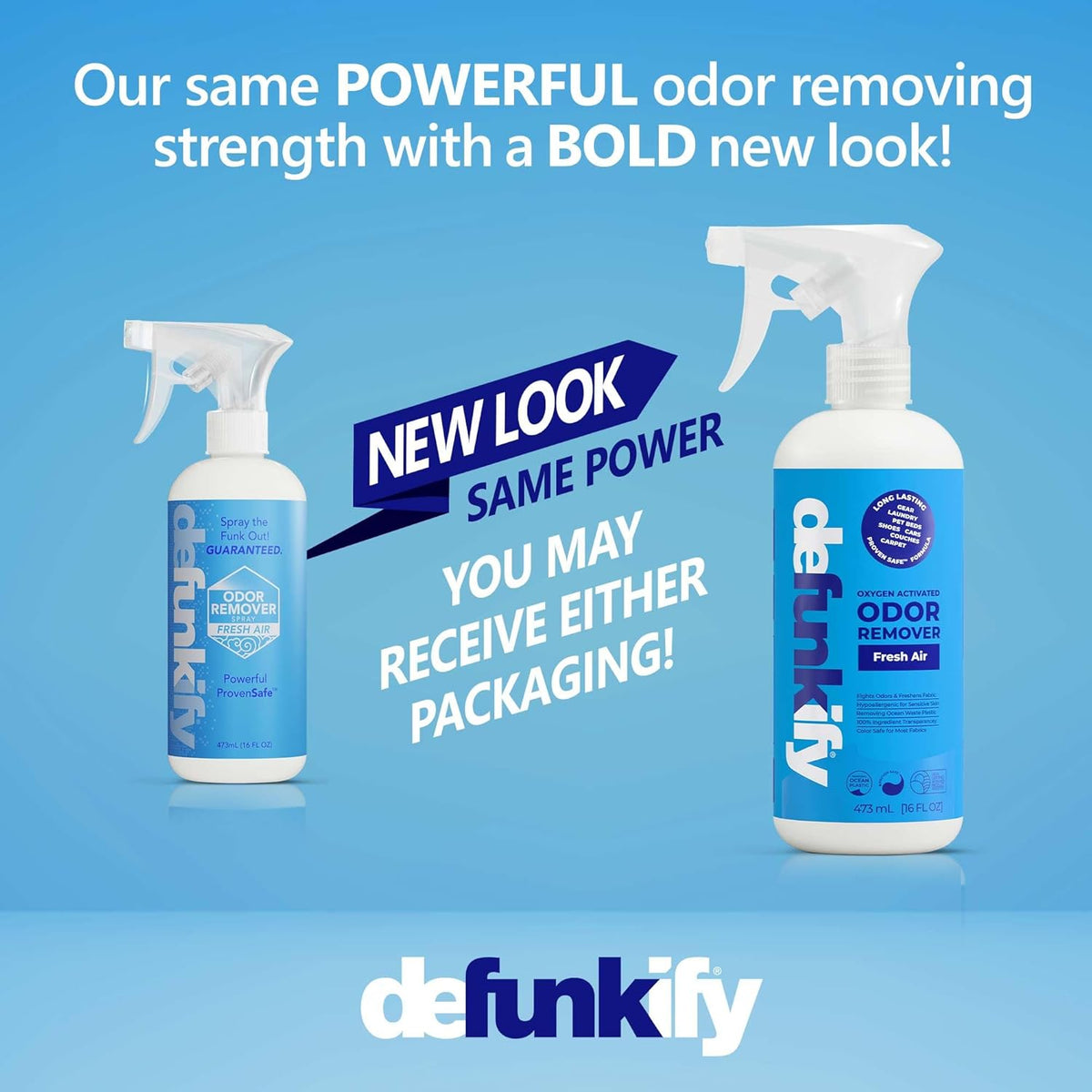 Odor Remover Spray, 16oz (2-Pack). 'Fresh Air' Essential Oil Odor Eliminator for Strong Odors on