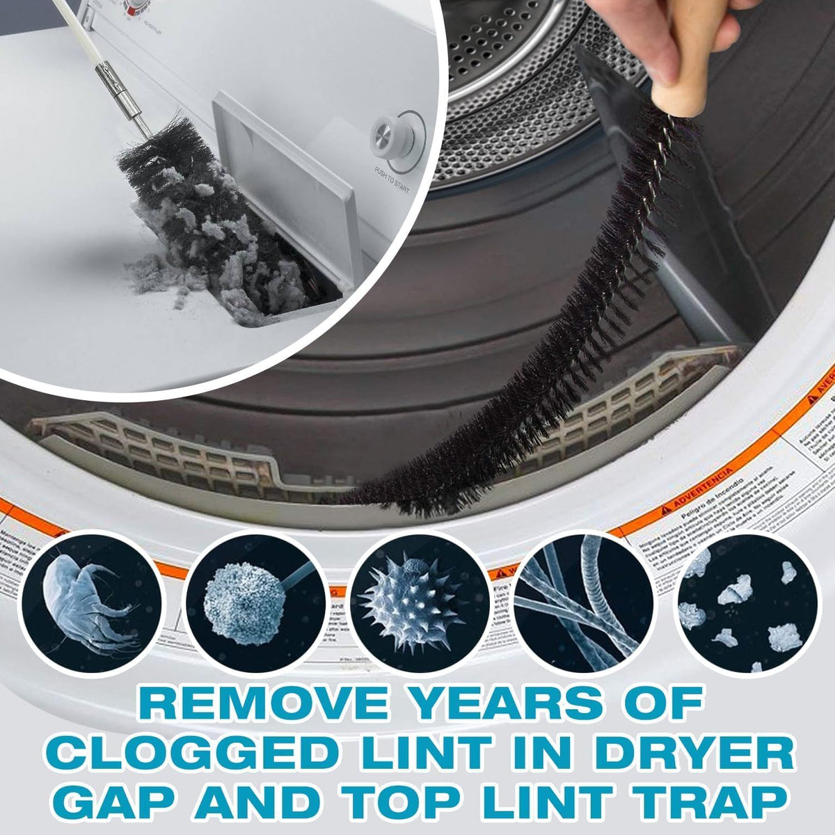 Sealegend 47-Piece 52-Feet Dryer Vent Cleaner Kit, Dryer Cleaning Tools, Omnidirectional Dryer Lint
