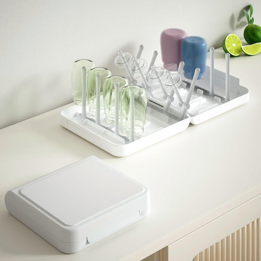 Travel Bottle Drying Rack Space Saving,Foldable Bottle Drying Rack with 16 Ribs,Portable Baby