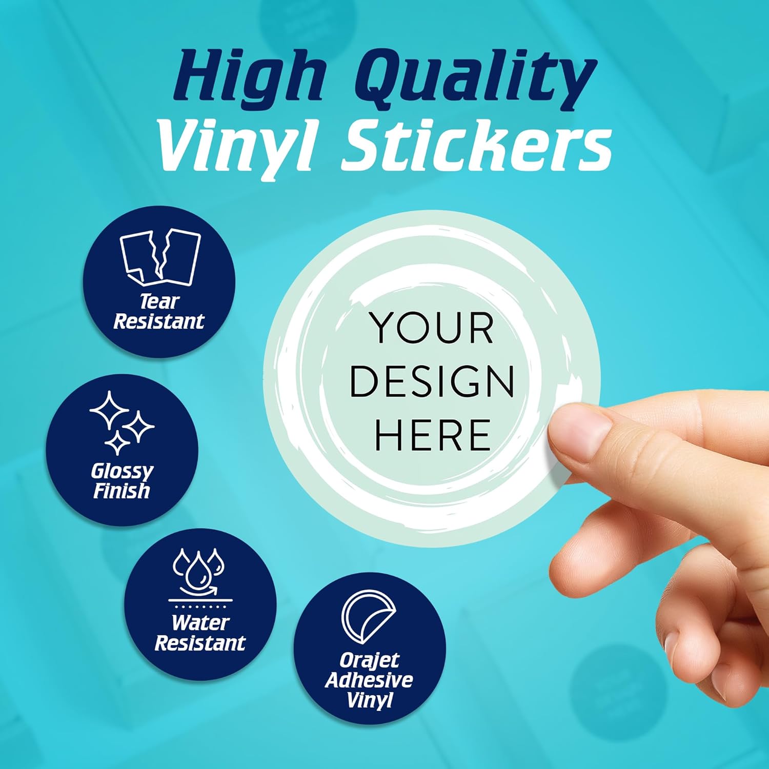 100 Custom Vinyl Stickers - Upload Your own Image, Text, Design, Logo - Personalized Logo Labels