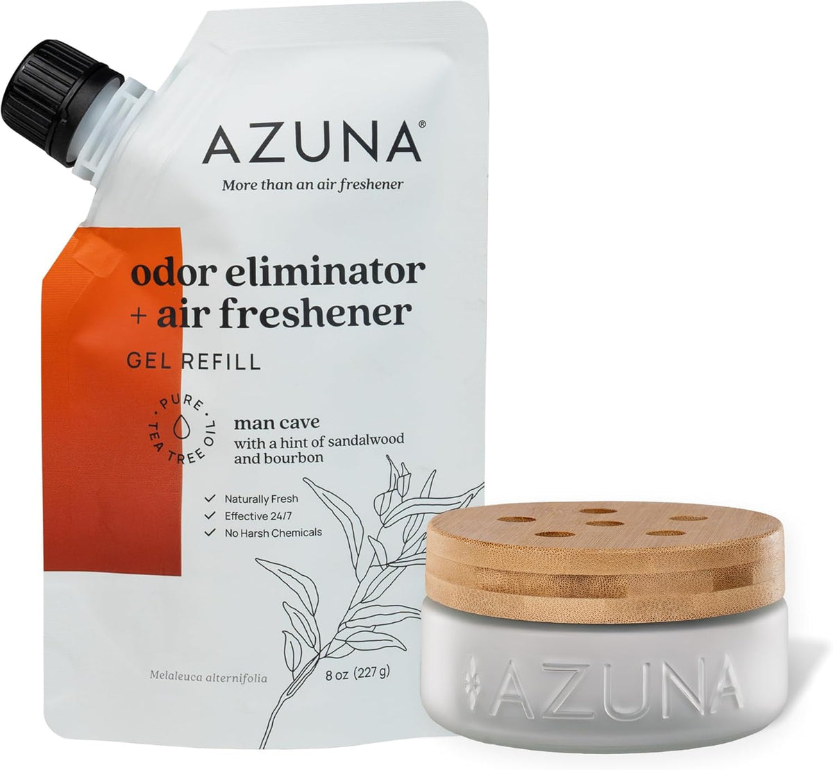 Azuna Air Freshener & Odor Eliminator for Strong Odor | 1 Room Kit Includes (1) Empty Luxe Glass