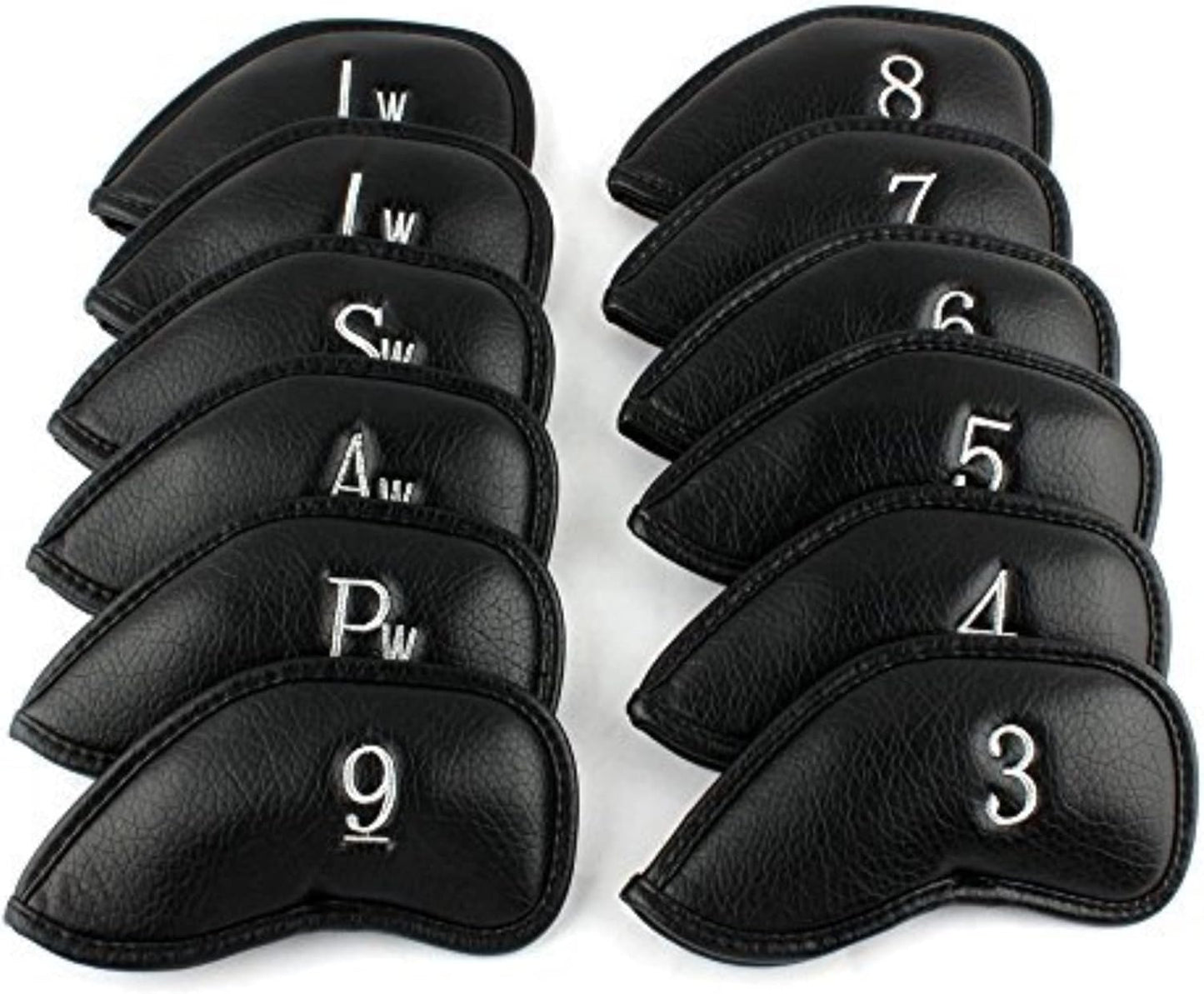 CRAFTSMAN GOLF 12pcs or 1pc Thick Synthetic Leather Golf Iron Head Covers Set Headcover Fit All