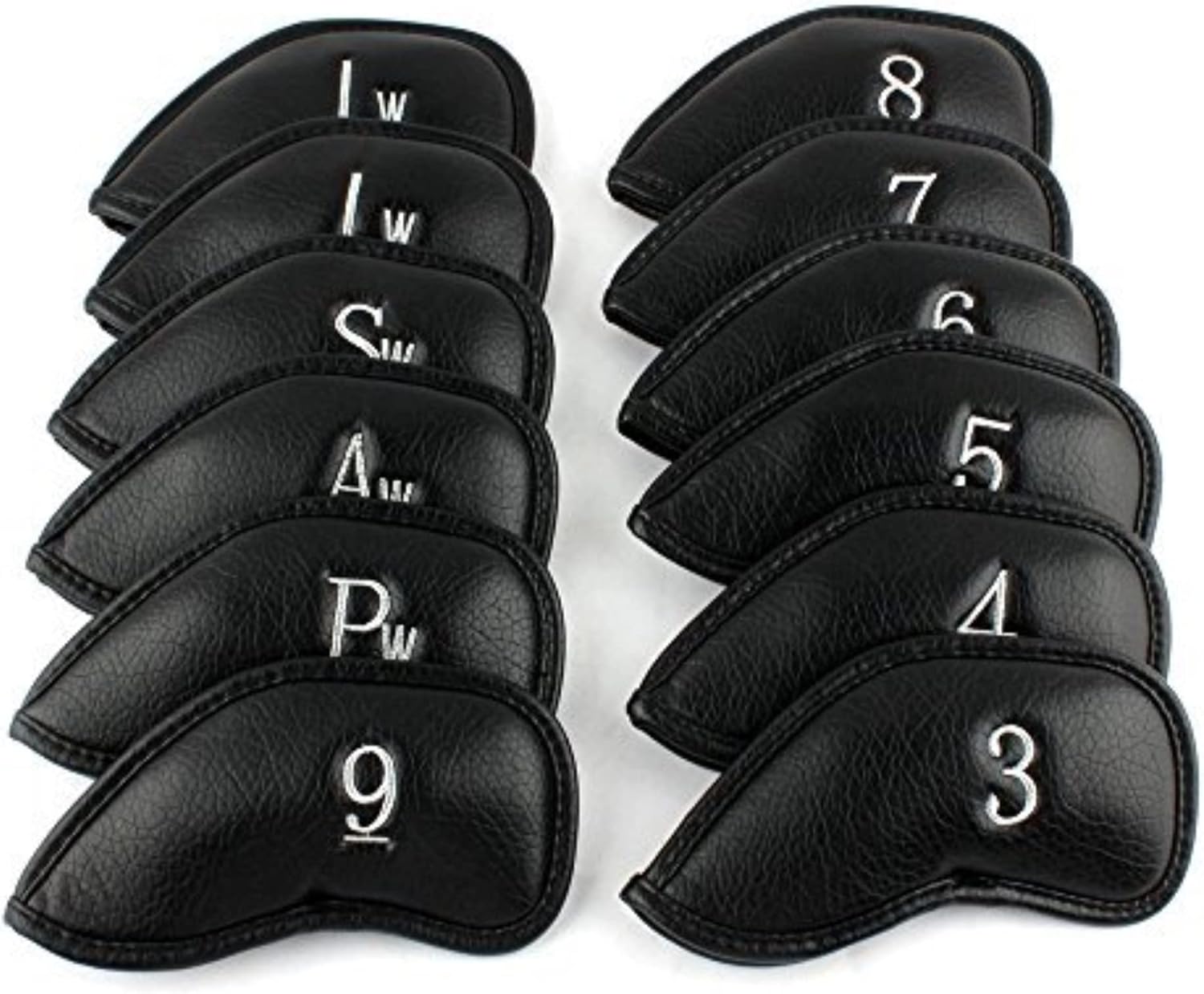 CRAFTSMAN GOLF 12pcs or 1pc Thick Synthetic Leather Golf Iron Head Covers Set Headcover Fit All