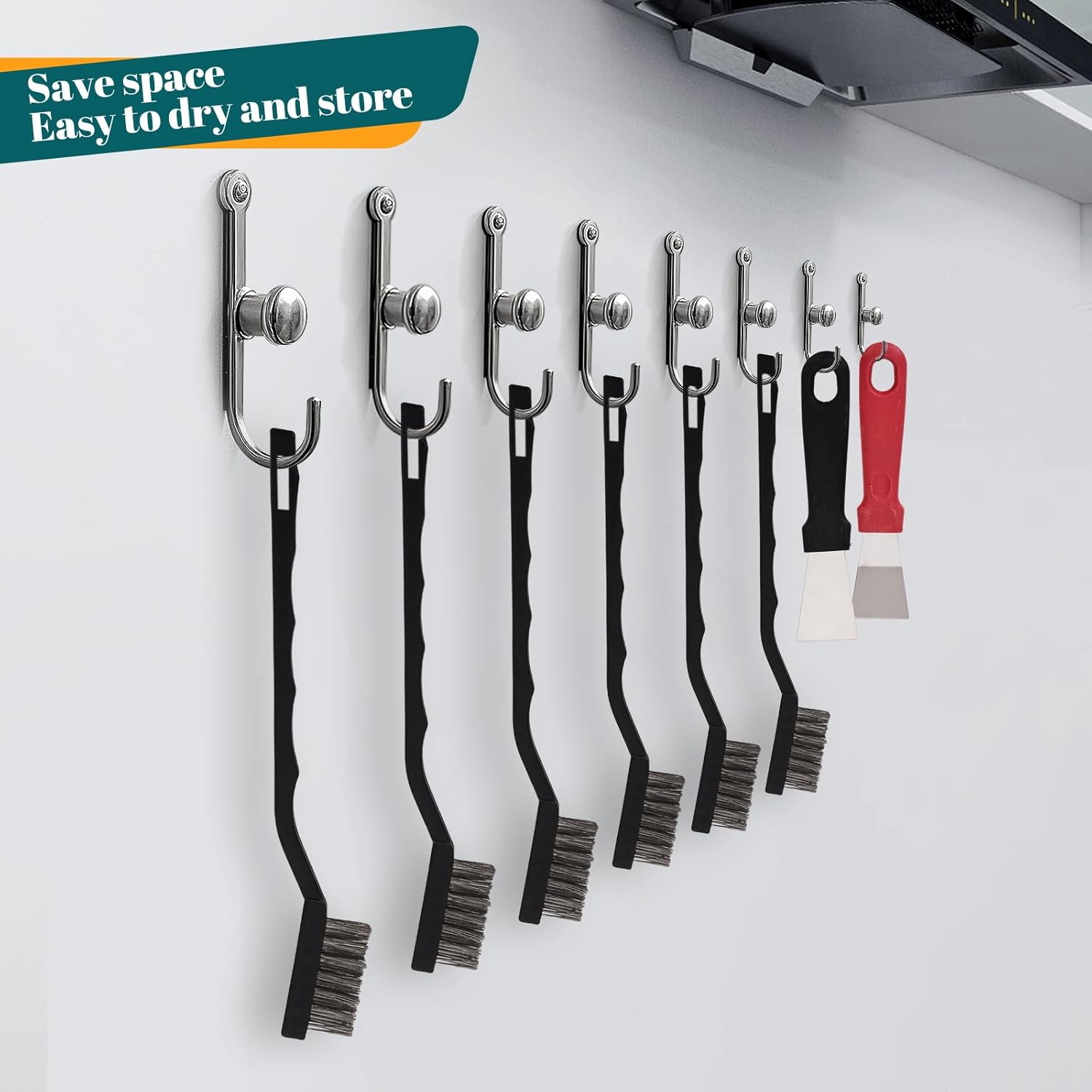 24 Pcs Mini Stainless Steel Wire Brush Set, Wire Scratch Brush with Curved Handle, Cleaning Weld