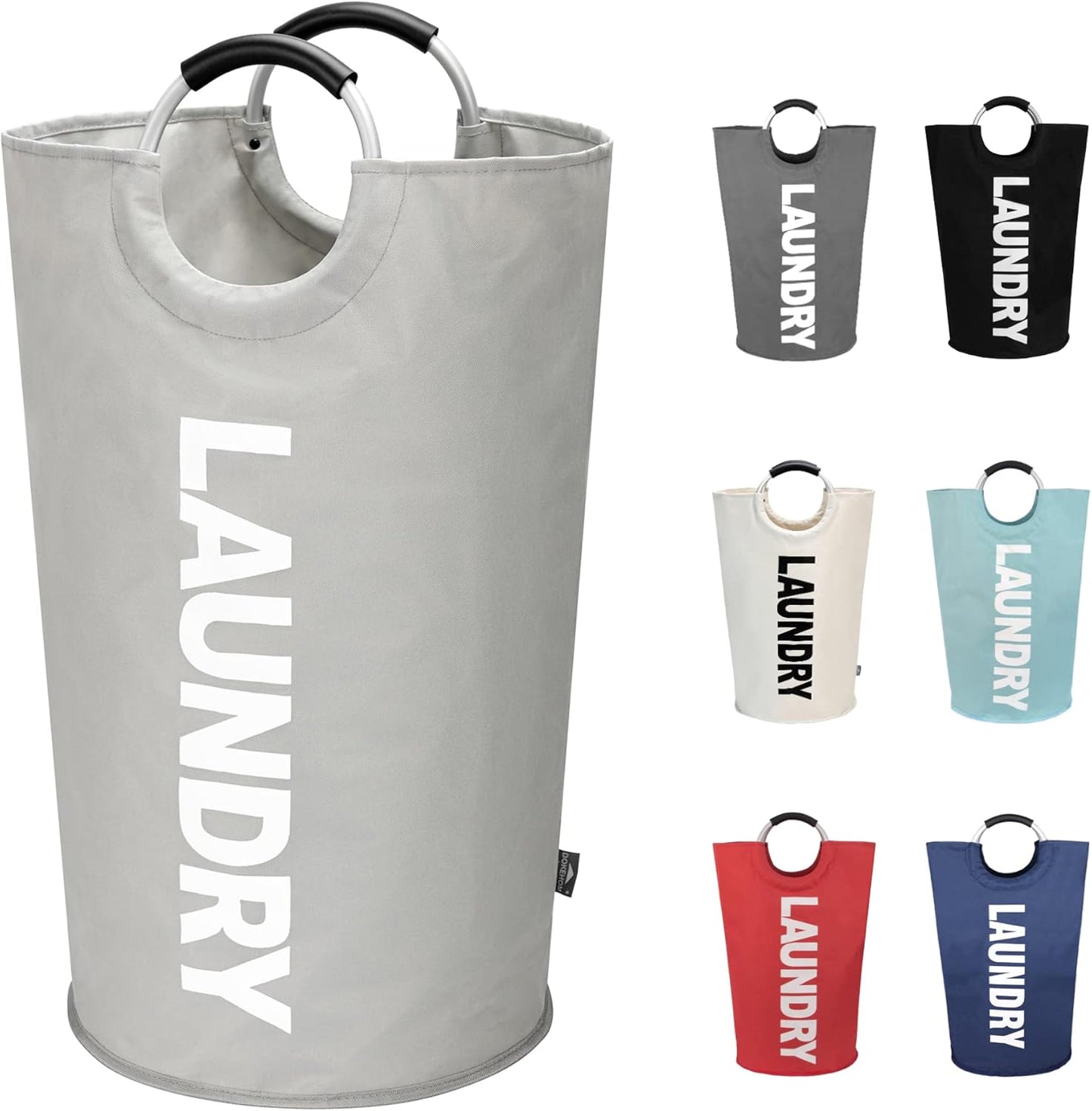 DOKEHOM 90L Large Laundry Basket, Collapsible Laundry Bag, Freestanding Tall Clothes Hamper