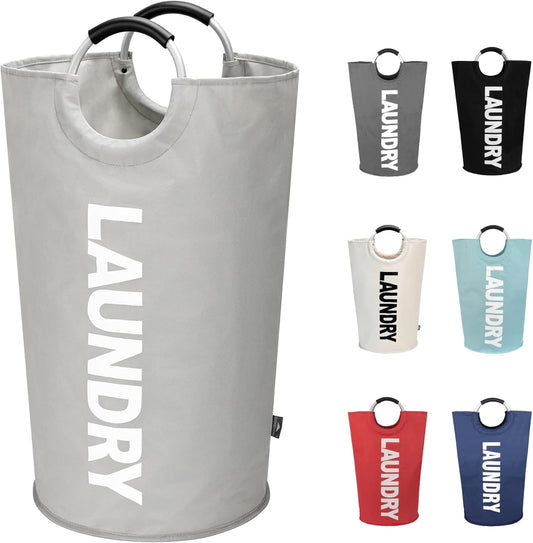 DOKEHOM 90L Large Laundry Basket, Collapsible Laundry Bag, Freestanding Tall Clothes Hamper