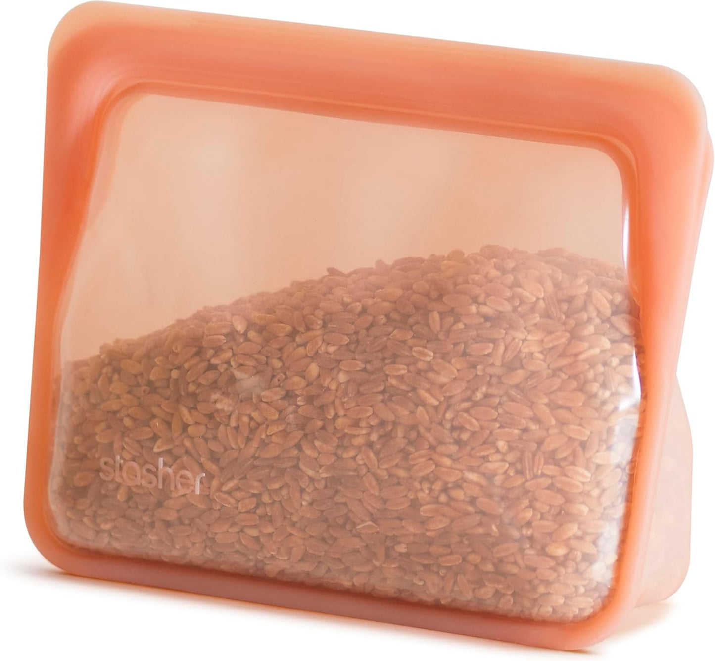 Stasher Premium Silicone Reusable Food Storage Stand-Up Mini Bag, Pink, Microwave, Sous Vide