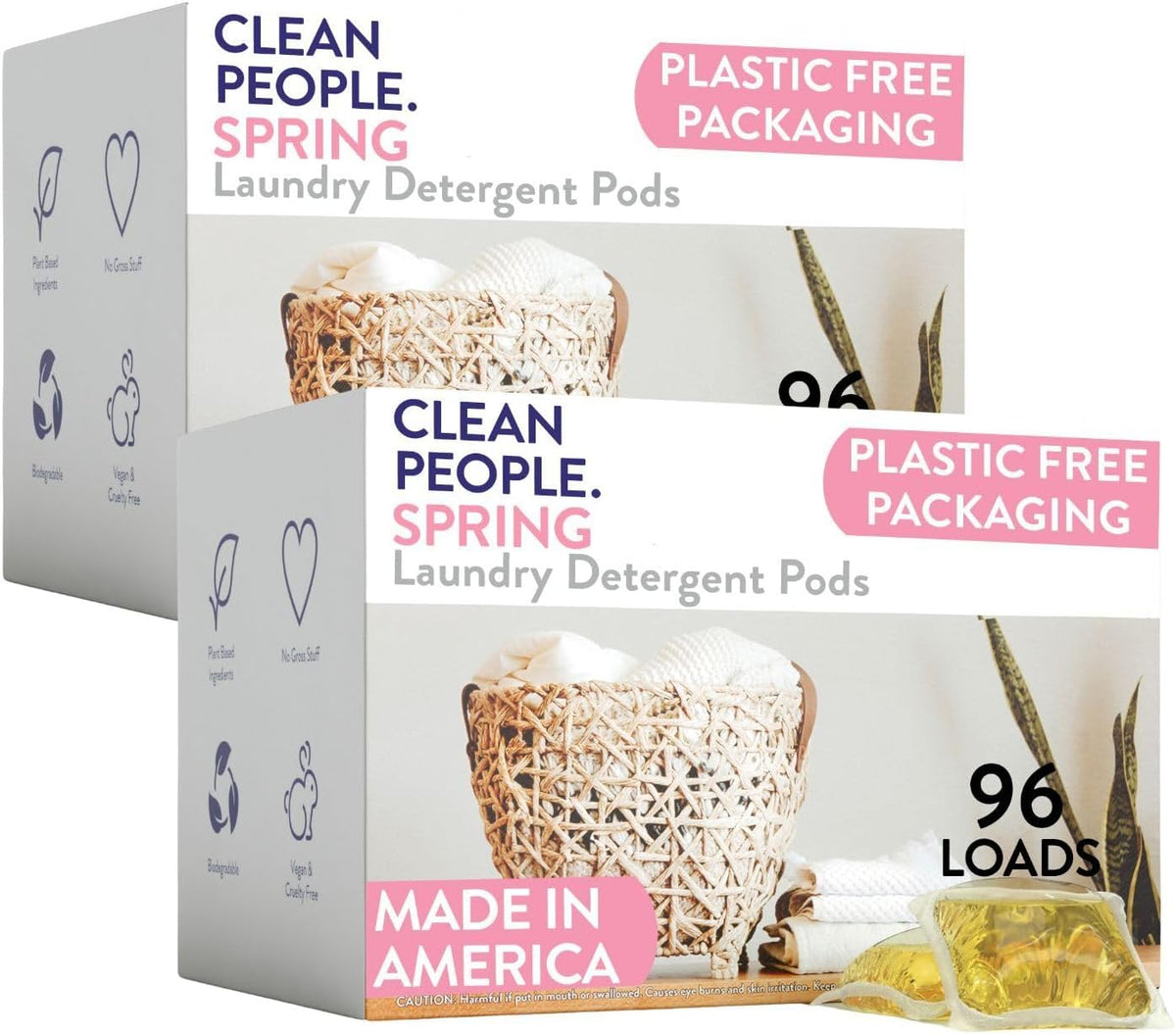 Clean People Laundry Detergent Pods - Recyclable Packaging, Hypoallergenic, Stain Fighting - Ultra