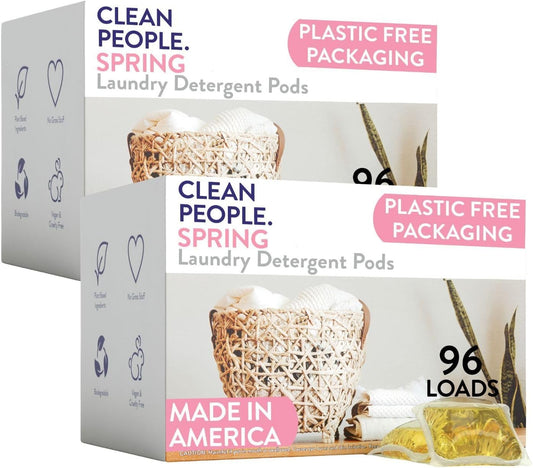 Clean People Laundry Detergent Pods - Recyclable Packaging, Hypoallergenic, Stain Fighting - Ultra
