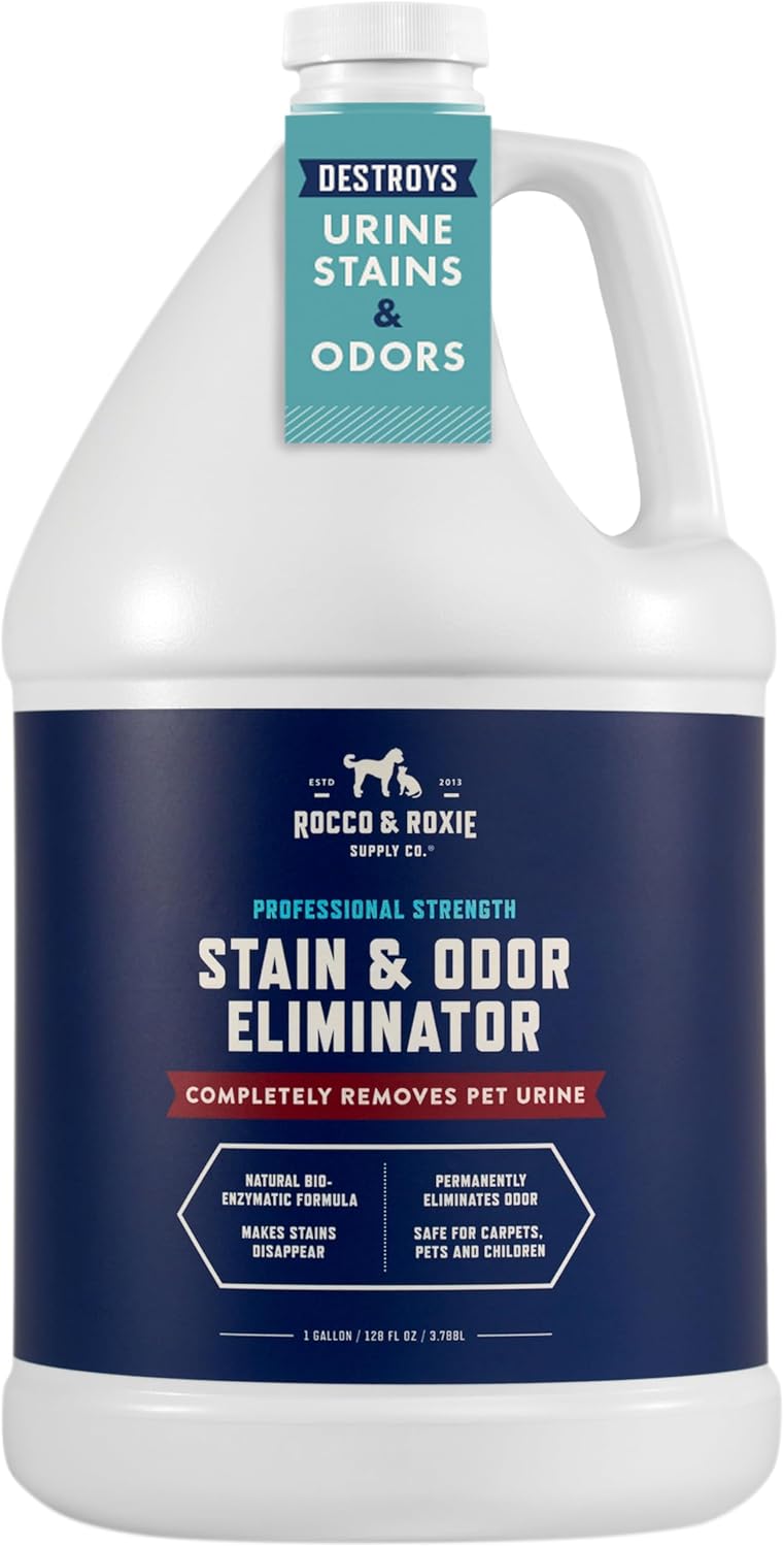 Rocco & Roxie Supply Co. Stain & Strong Odor Eliminator, Enzyme Cleaner, Pet Odor Eliminator for