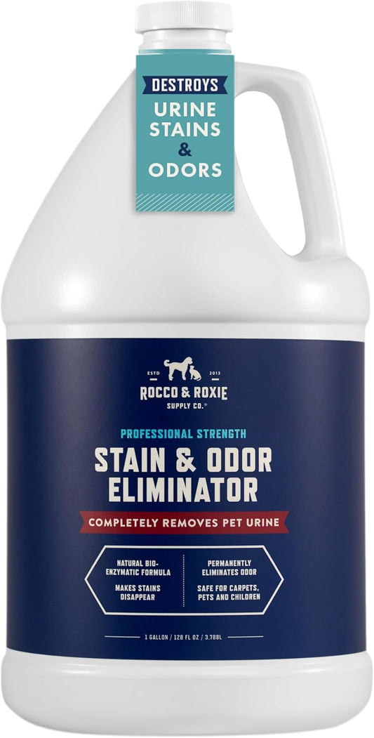 Rocco & Roxie Supply Co. Stain & Strong Odor Eliminator, Enzyme Cleaner, Pet Odor Eliminator for