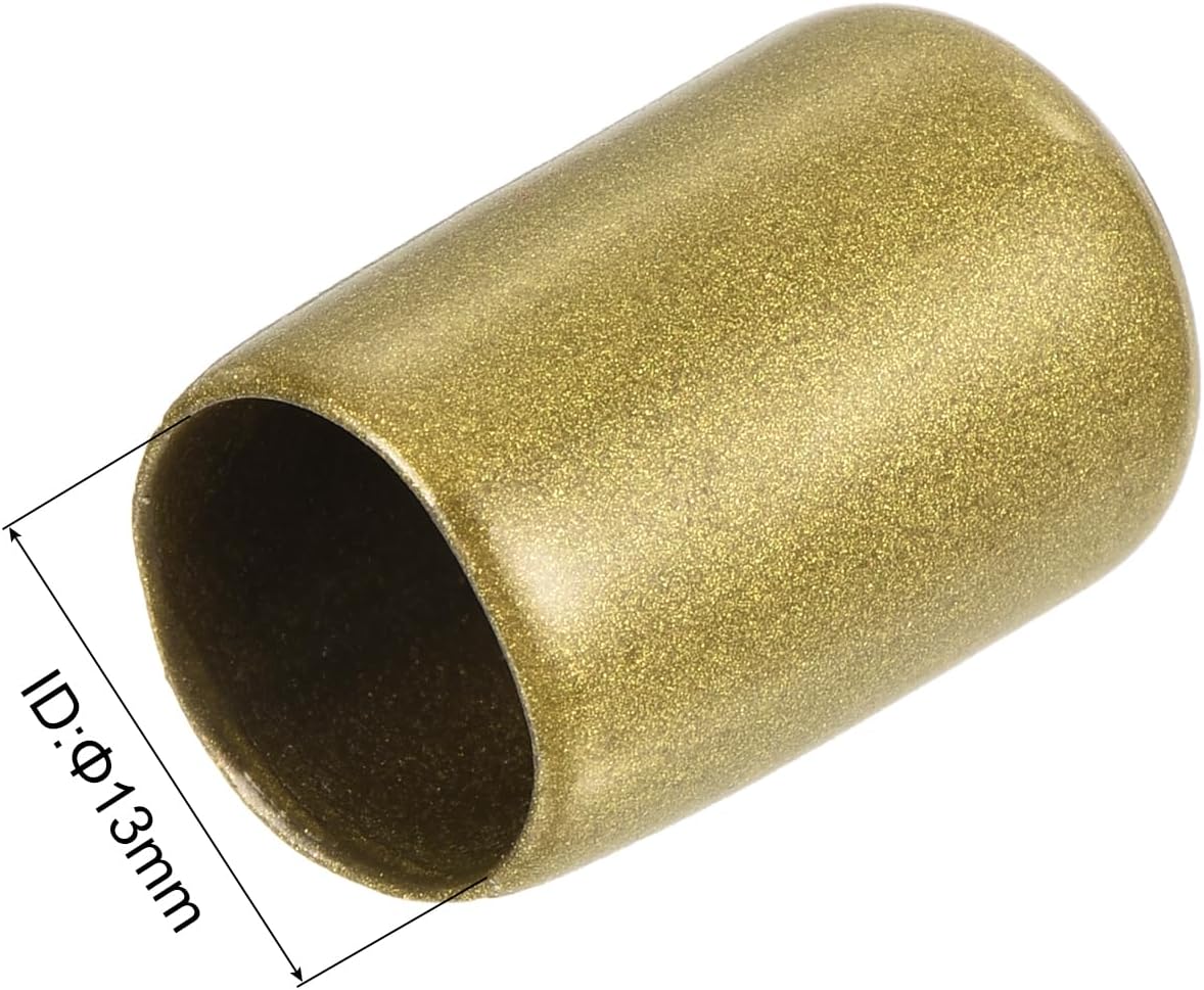 uxcell 20pcs Rubber End Caps 13mm ID Vinyl Round Tube Bolt Cap Cover Thread Protectors Gold