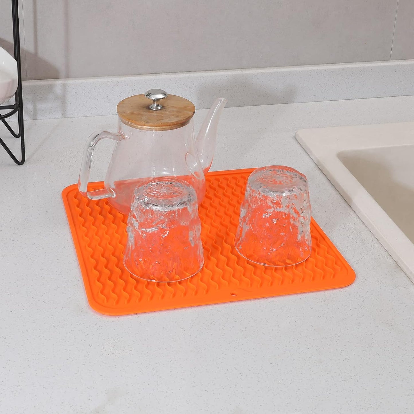 Silicone Dish Drying Mat for Multiple Usage,Easy clean,Eco-friendly,Heat-resistant Silicone Mat for