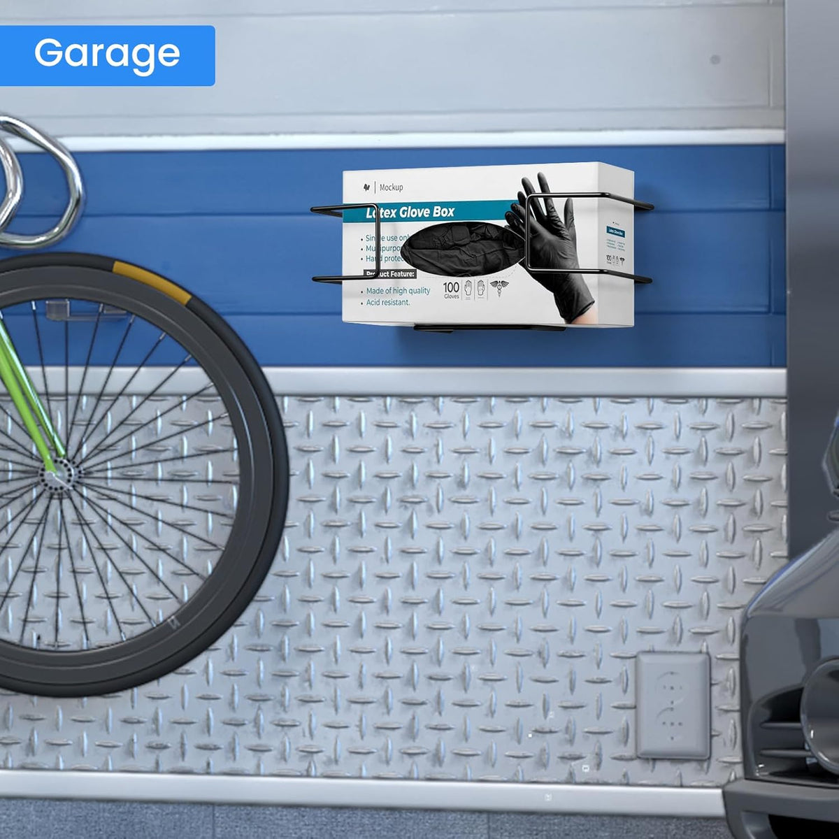 THYGIFTREE Glove Box Holder Wall Mount Disposable Glove Dispenser, Metal Glove Rack for Rubber