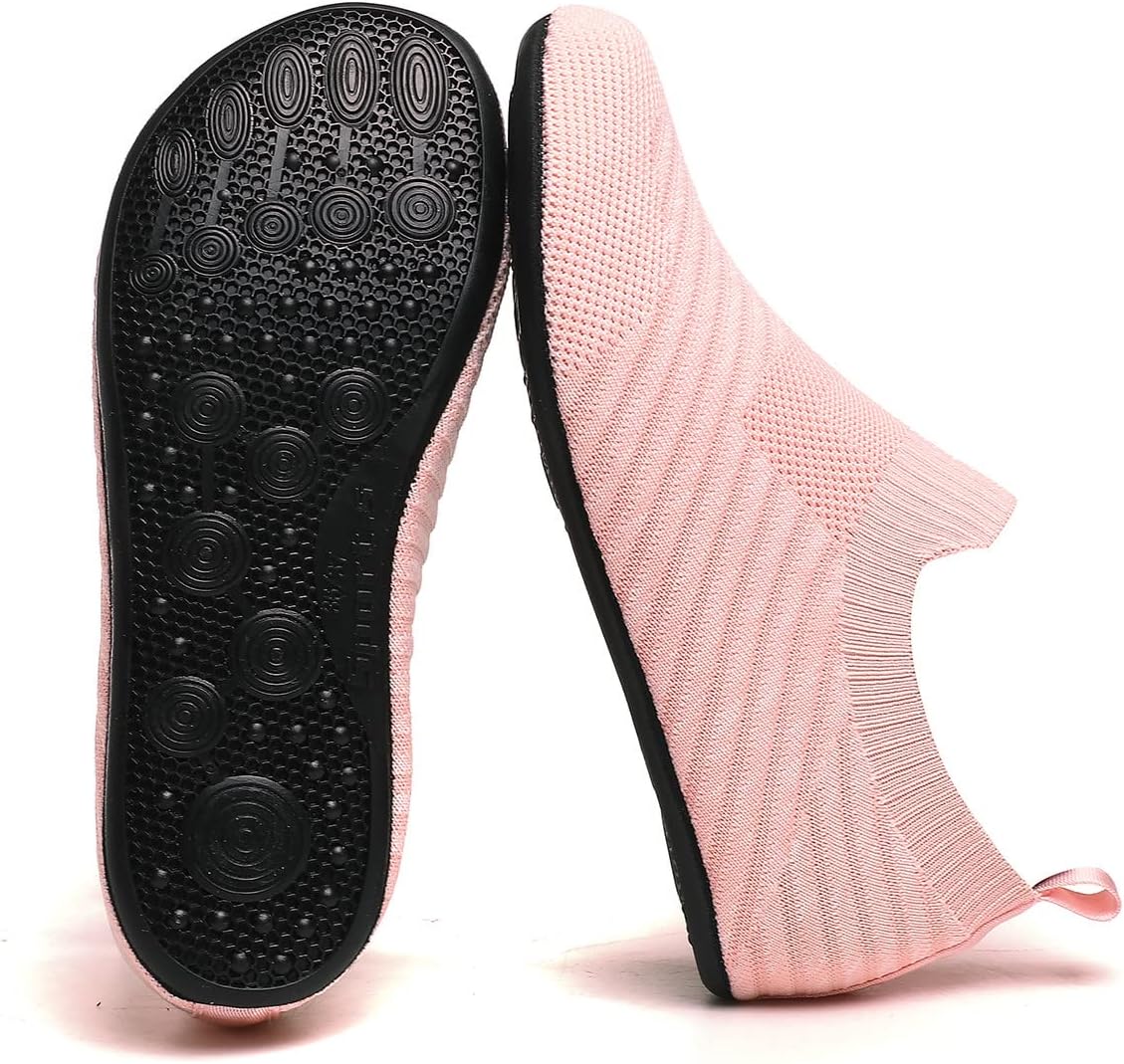 QZKDM Lightweight Slip on Grip Indoor House Slippers Barefoot Non Slip Home Exercise Yoga Shoes for