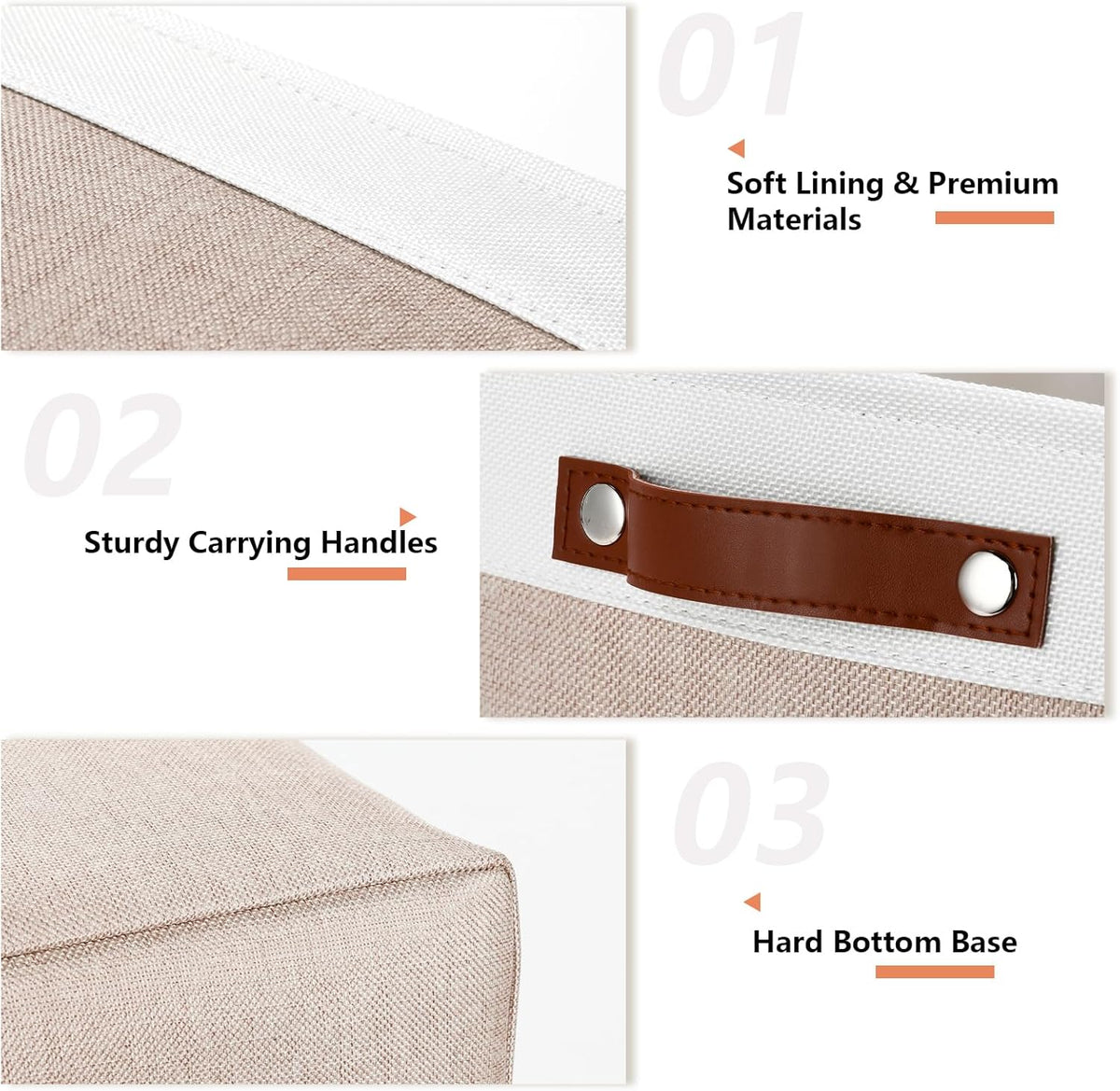 DULLEMELO Fabric Storage Bins, Lining Fabric Baskets For Gifts, Large Storage Baskets for Toys
