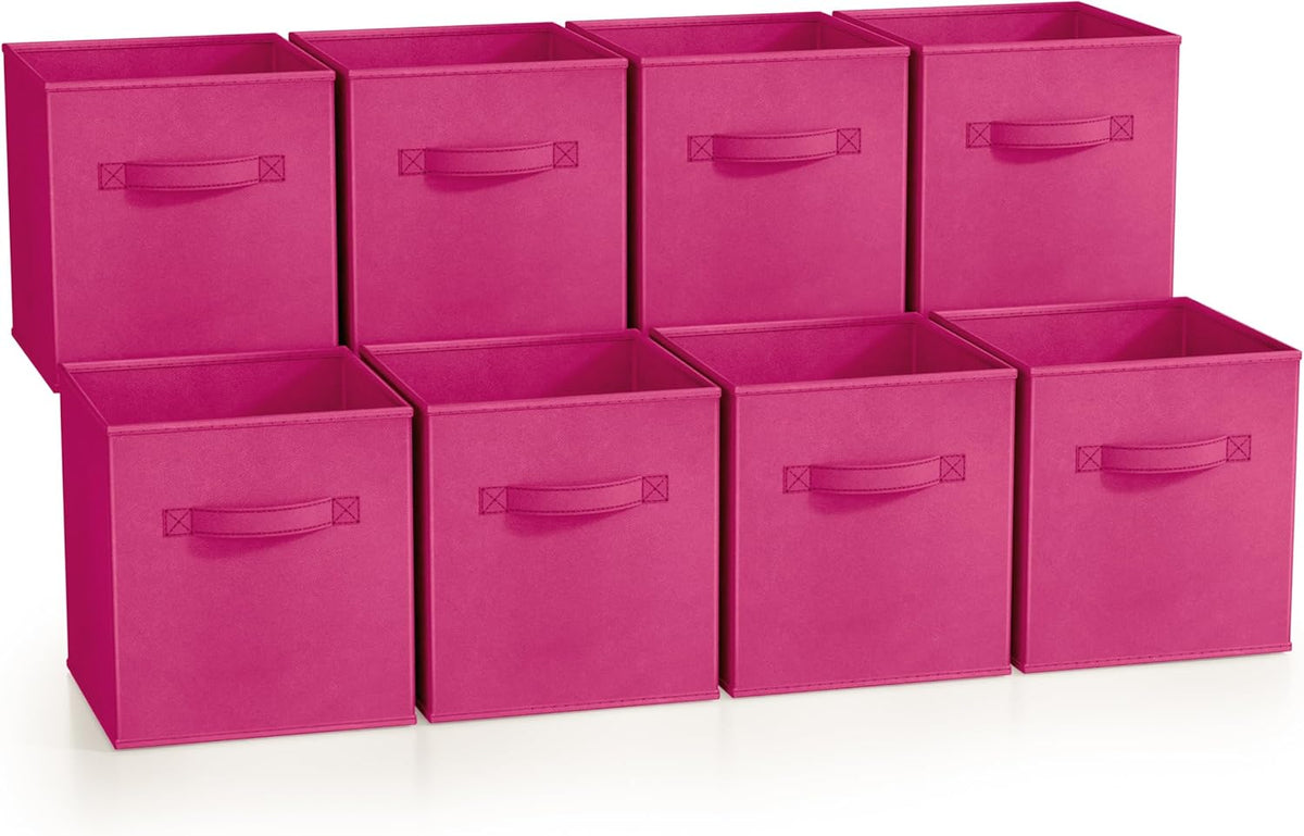 Sorbus Fabric Storage Cubes - 8 Foldable Storage Bins for Organizing Pantry, Cubbies, Toy Box