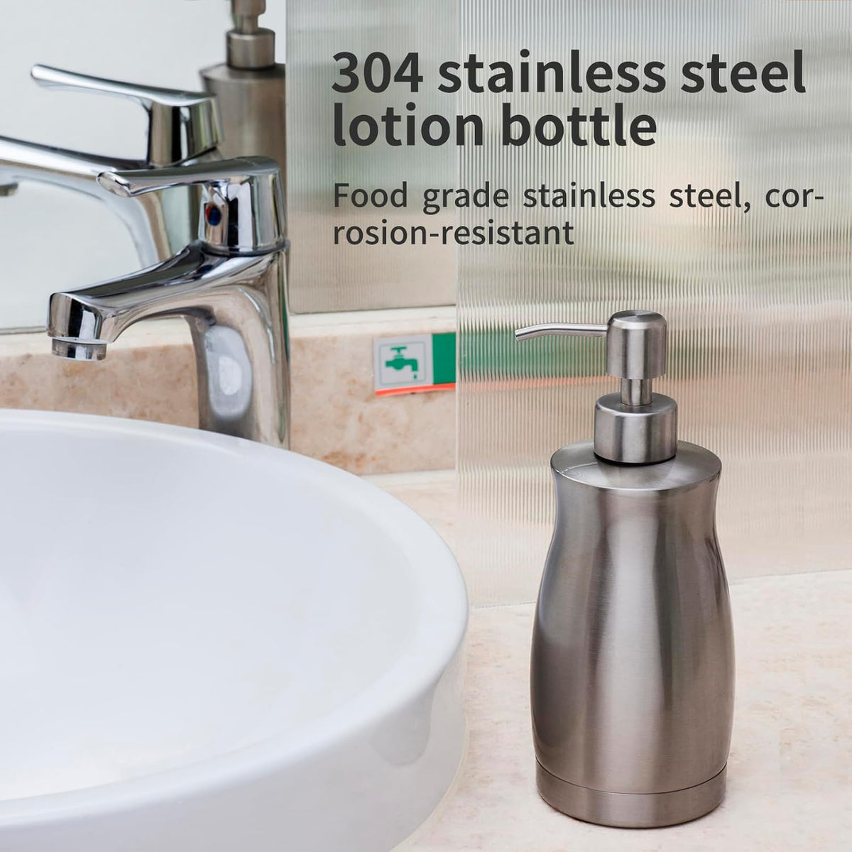 Brushed Stainless Steel Countertop Soap Dispenser Rust and Leak Resistant Hand Soap Pump with