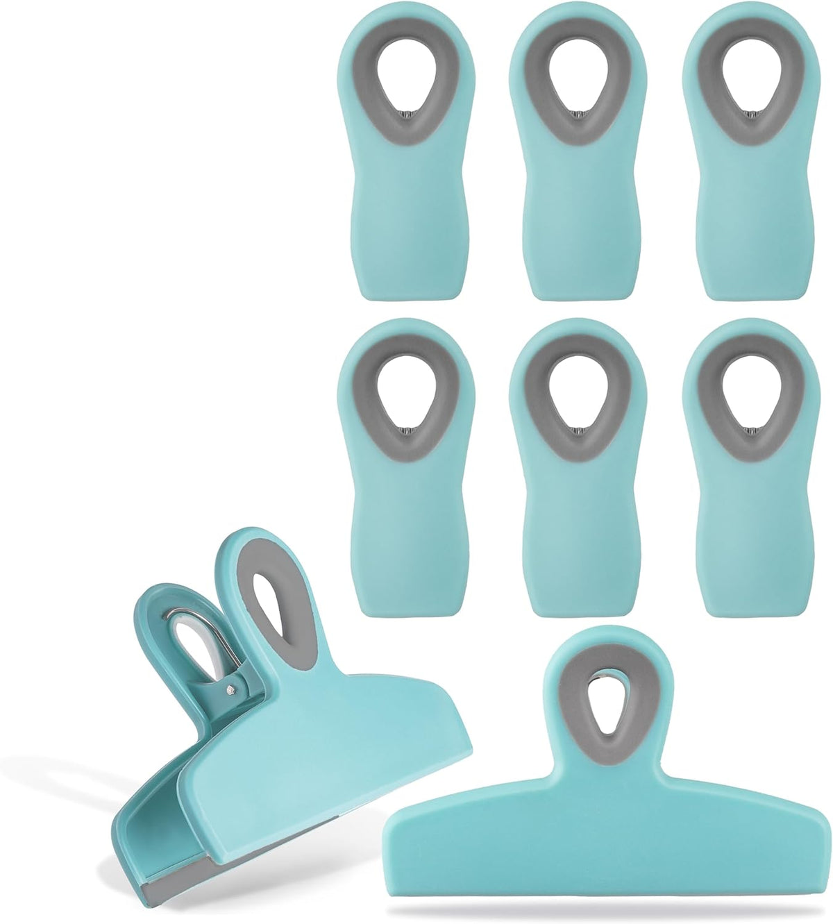 COOK WITH COLOR Bag Clips - Heavy Duty Chip Clip and Refrigerator Magnet Clips for Food Storage
