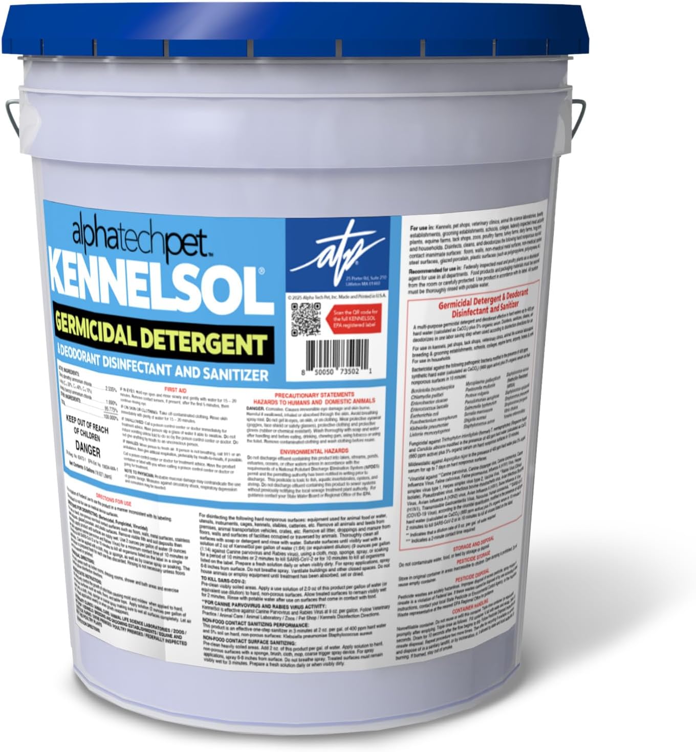 ATP KennelSol 1-Step Kennel Cleaner - 5 Gallons Liquid Disinfectant, Effective Against Bacteria and