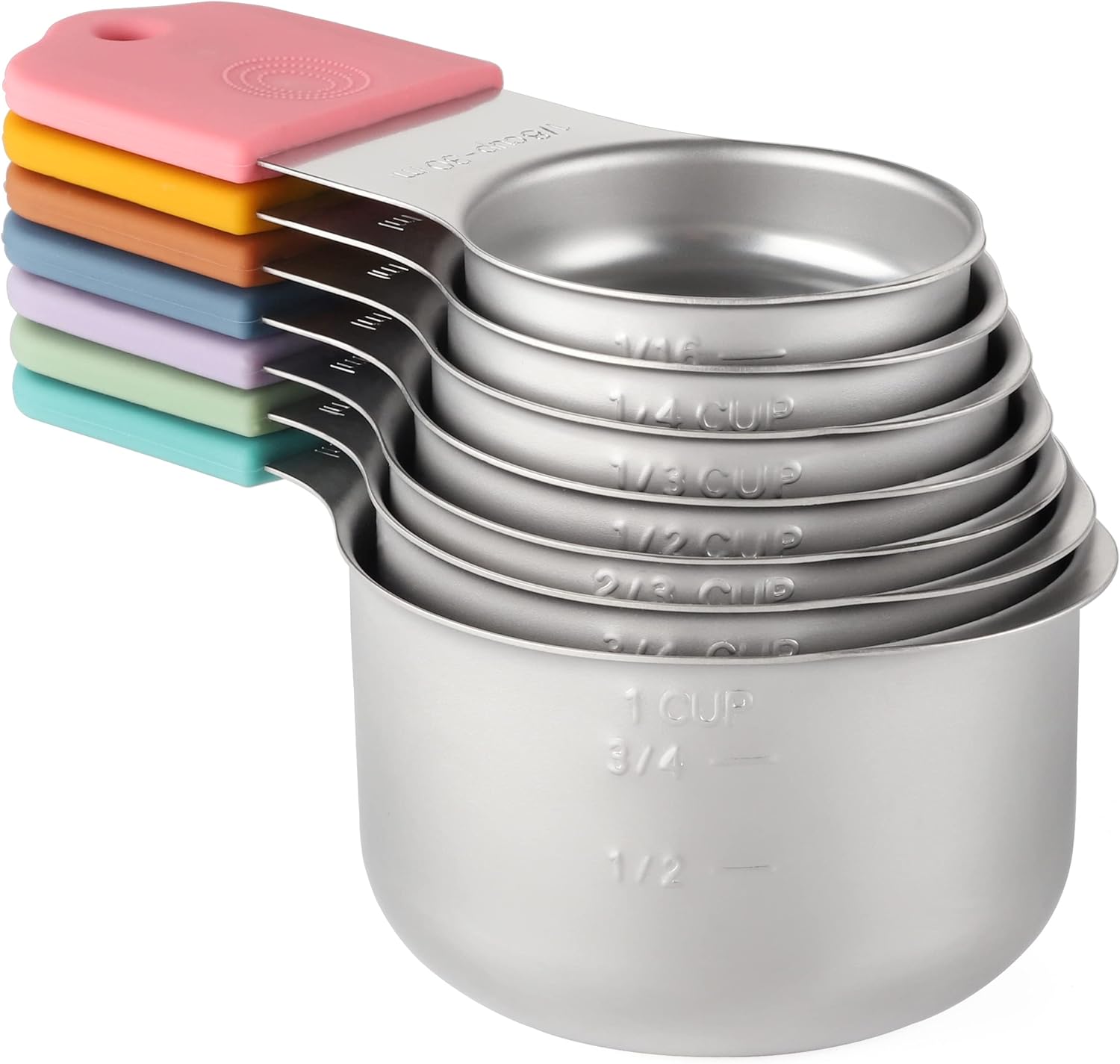 Magnetic Measuring Cups Set of 7 Stainless Steel Heavy Duty Measuring Cups for Dry & Liquid