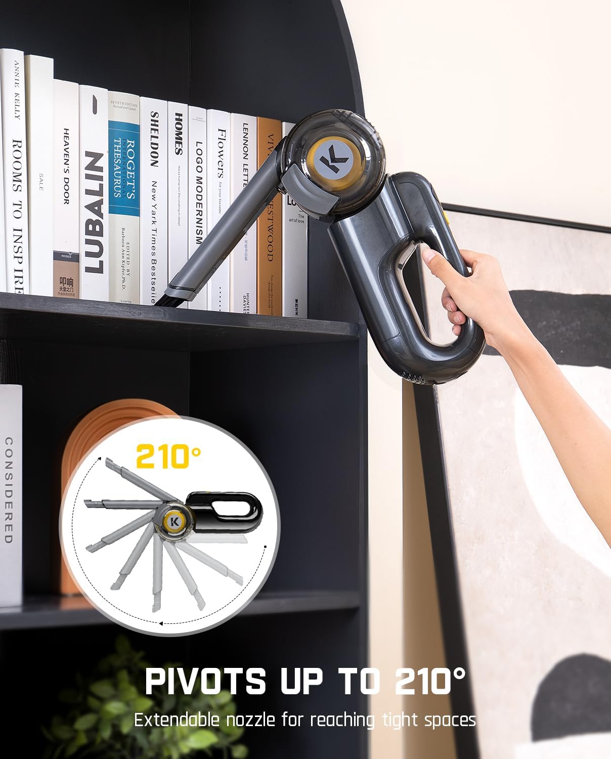 Fanttik Fold V10 Ultra Deluxe Handheld Vacuum Cordless, 17kPa Suction Power, Charging Base, Pivot