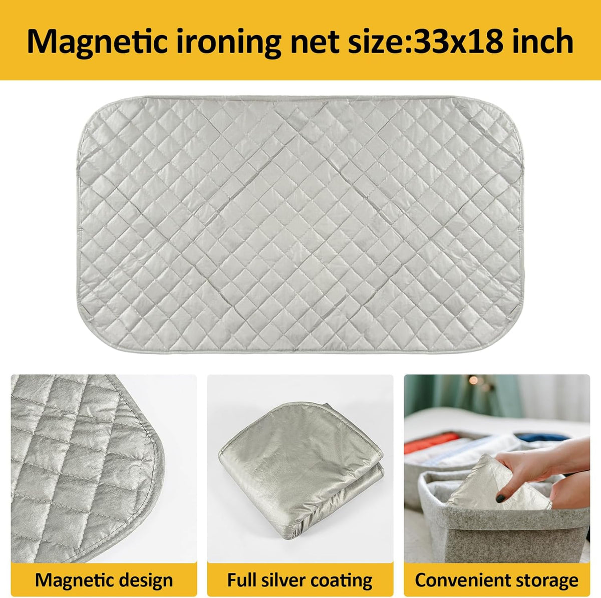 Sukh 1Pcs Magnetic Ironing Mat Blanket - Foldable Ironing Mat Portable Board for Clothes Heat