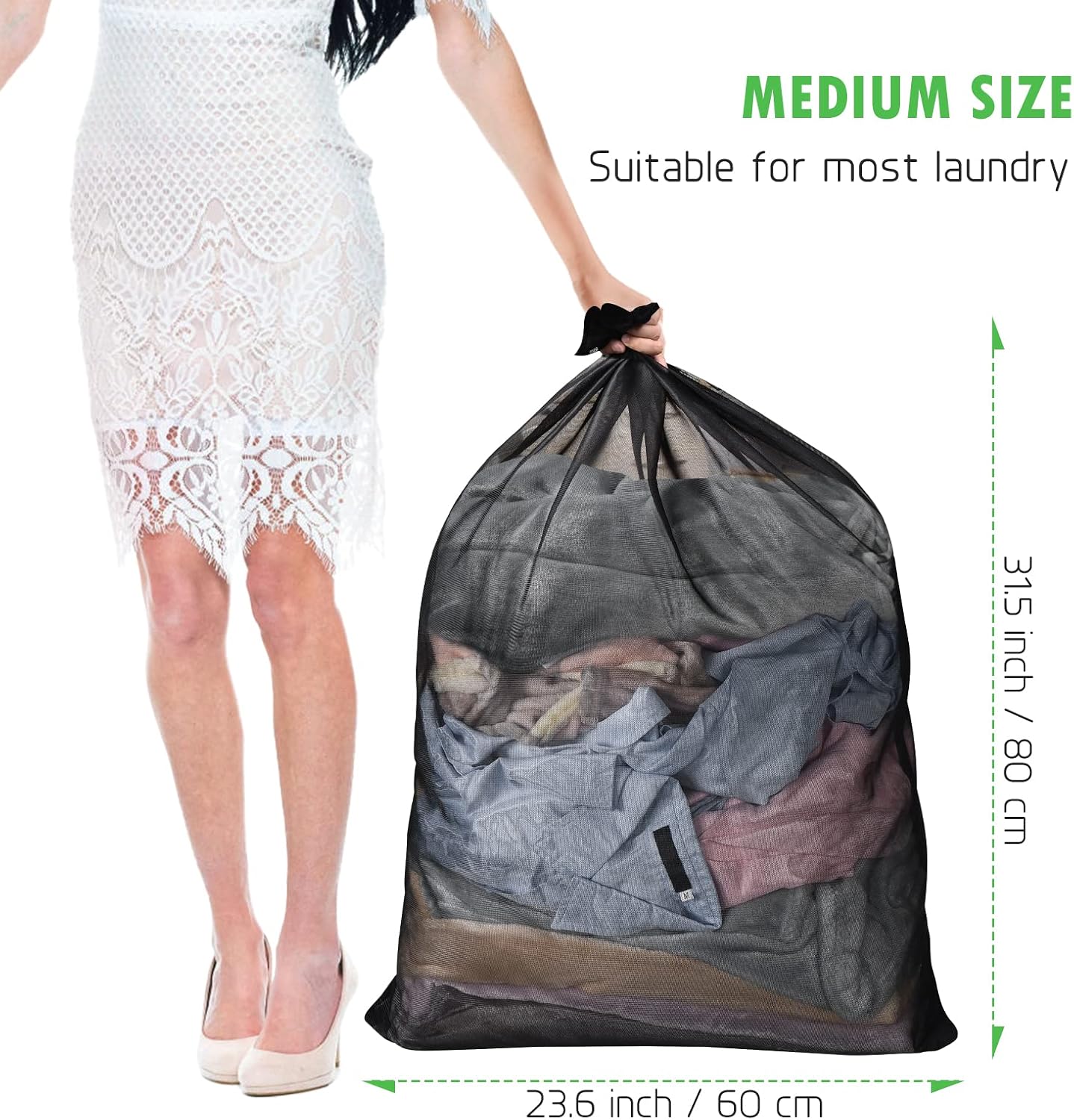 2 Pack Mesh Laundry Bags 24 x 32 inch Laundry Garment Bag Mesh Large Lingerie Wash Bags Zippered