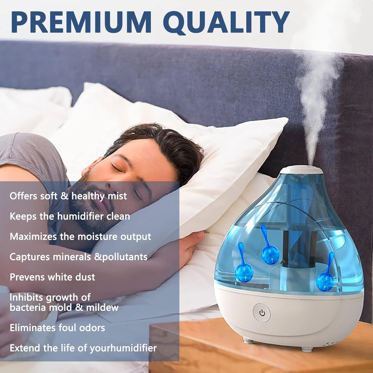 Humidifier Tank Cleaner, Raipoment Demineralization Cleaning Ball, Compatible with Mist
