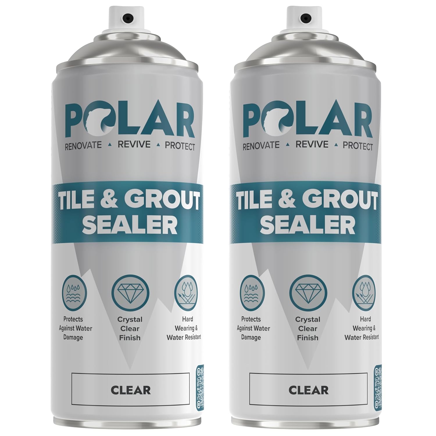 Polar Tile & Grout Sealer Clear Aerosol Spray - 2 x 13.5 Fl Oz | Instantly Waterproofs and Protects