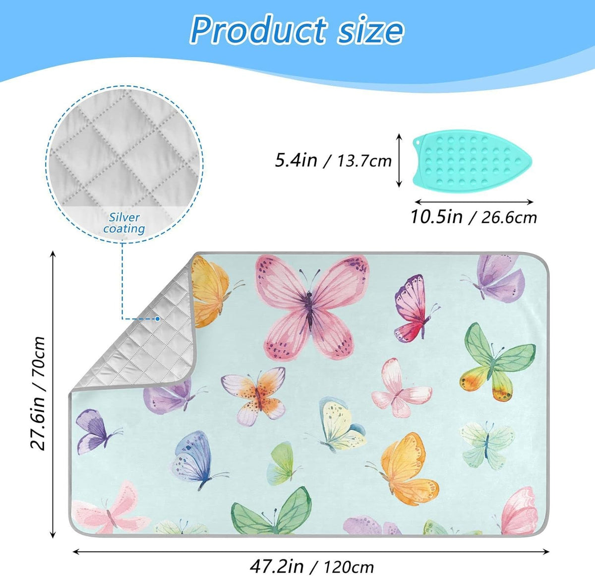 Ironing Mat Portable Ironing Pad Ironing Blanket for Table Top Heat Resistance Double-Side Using