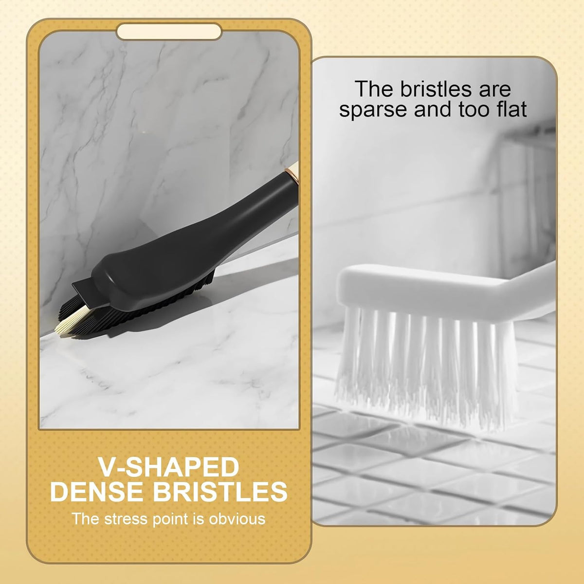 Crevice Cleaning Brush, Hard Bristle Grout Brush Gap Cleaner Tool for Tight Groove Spaces, Kitchen