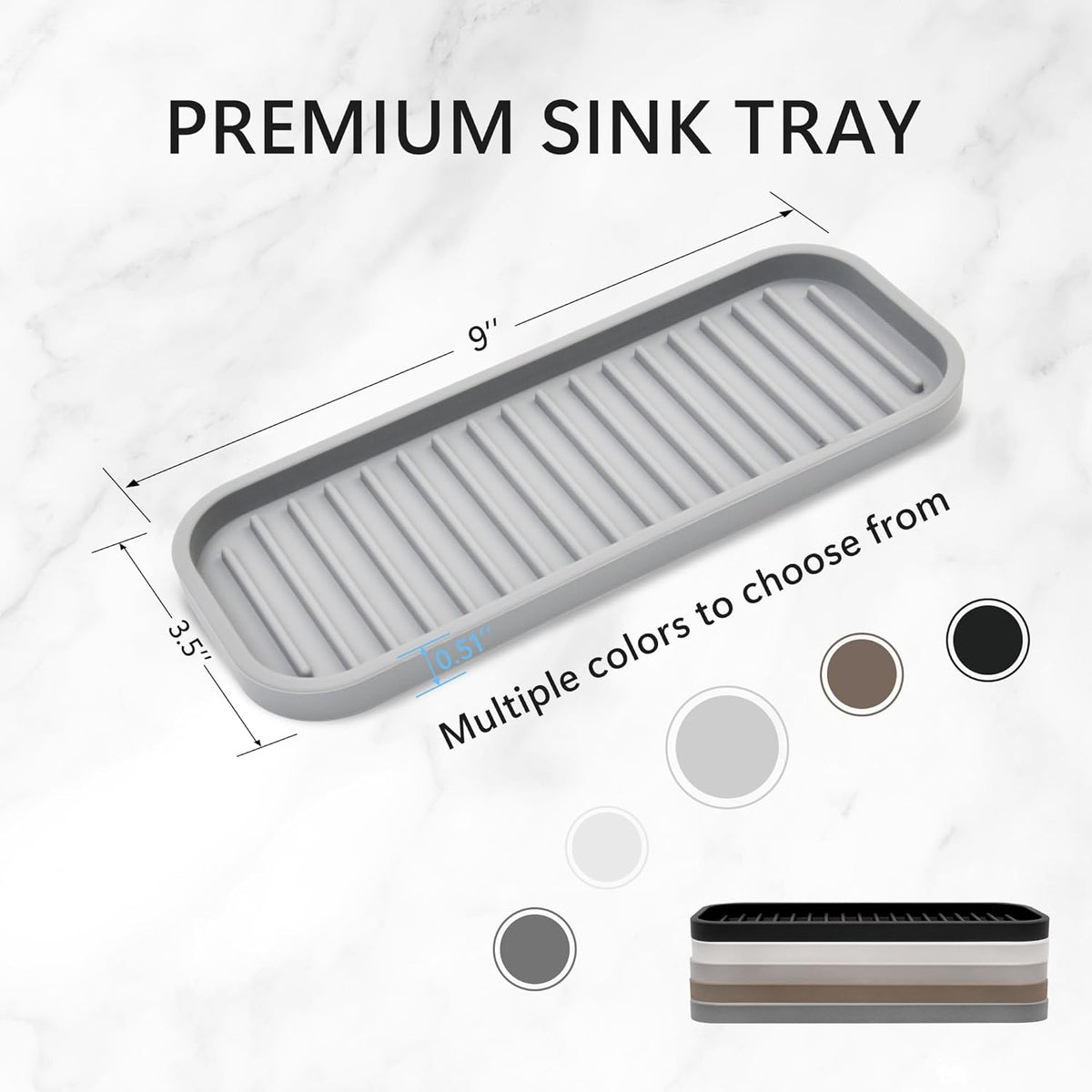 Silicone Sponge Holder 2 Pack, Dish Soap Holder for Kitchen Counter, Waterproof Sponge Soap Tray