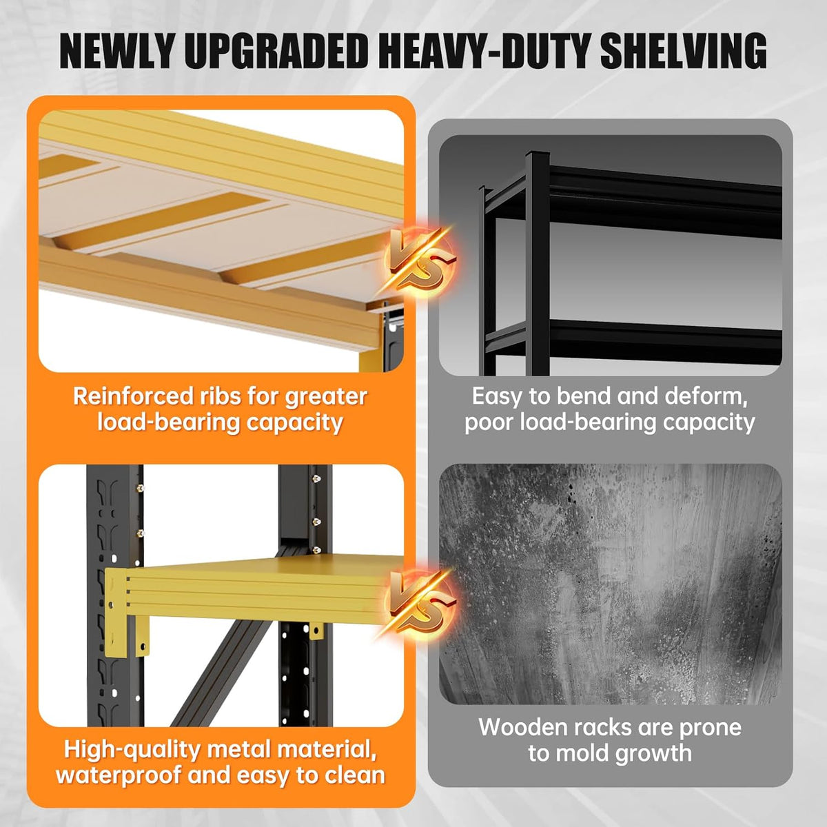 4000LBS Storage Shelves Heavy Duty, 48" W Metal Garage Shelving Units, 4 Tier Adjustable Shelf