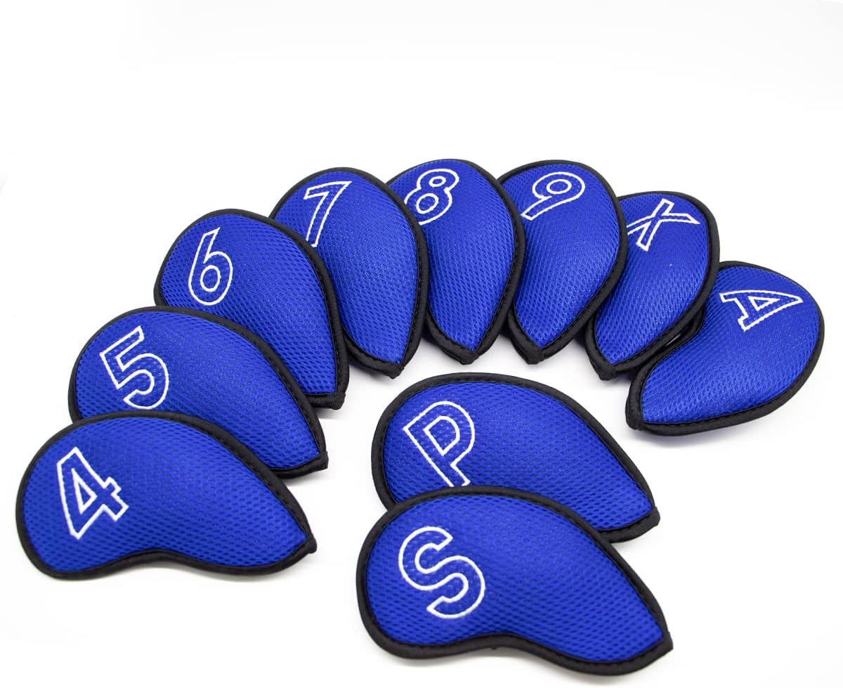 Montela Golf Iron Covers,Golf Iron Head Covers Mesh Golf Iron Covers Set 10pcs Golf Iron