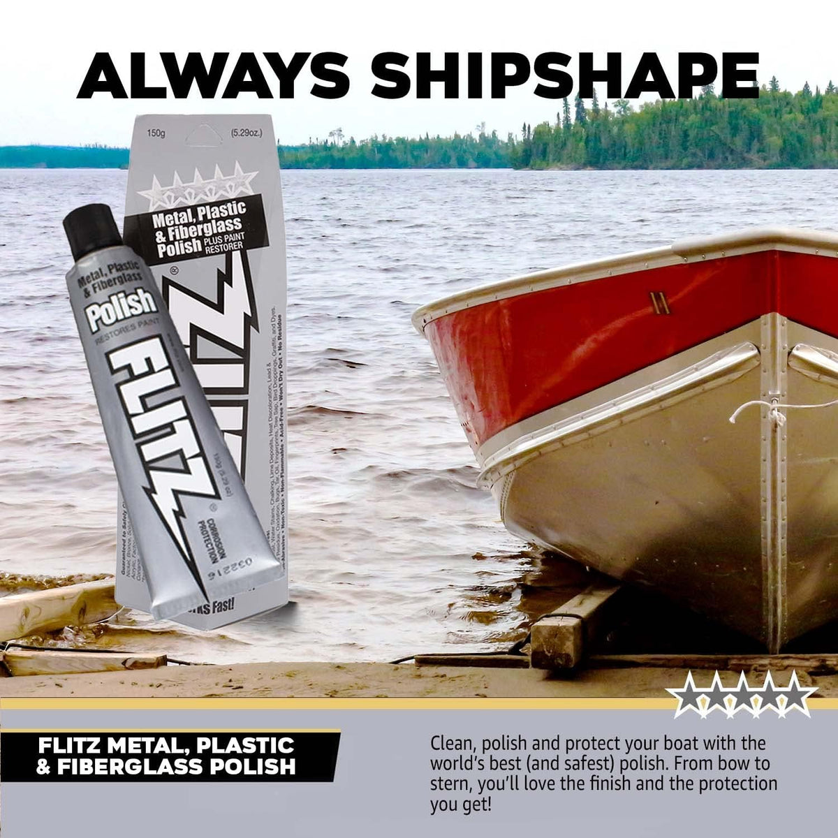 Flitz Multi-Purpose Metal Polish Paste - 5.29oz Tube of USA-Made Chrome Polish - Works on Stainless