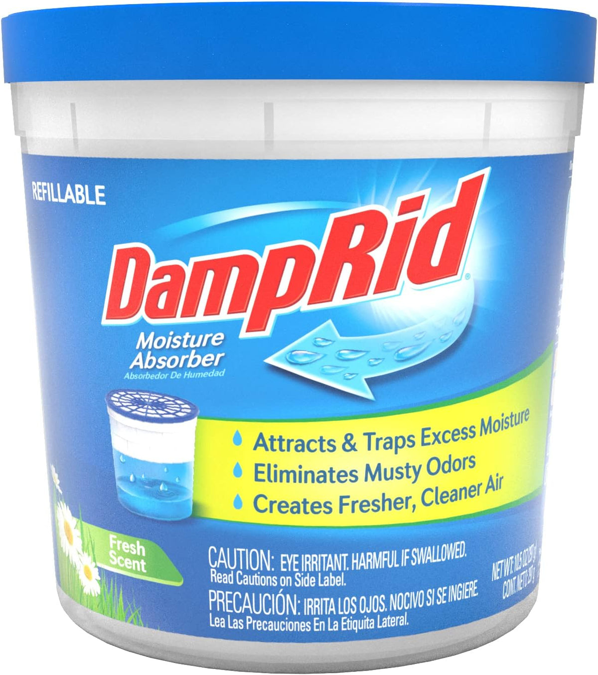 DampRid Fresh Scent Refillable Moisture Absorber - 10.5oz cup – Traps Moisture for Fresher, Cleaner