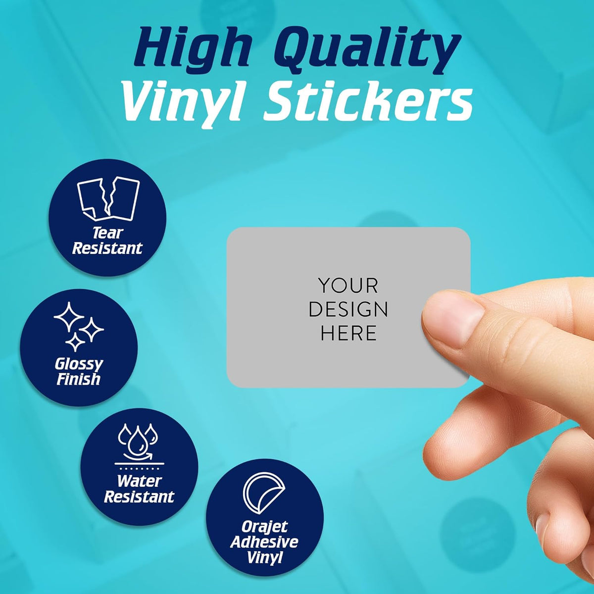 100 Custom Vinyl Stickers - Upload Your own Image, Text, Design, Logo - Personalized Logo Labels