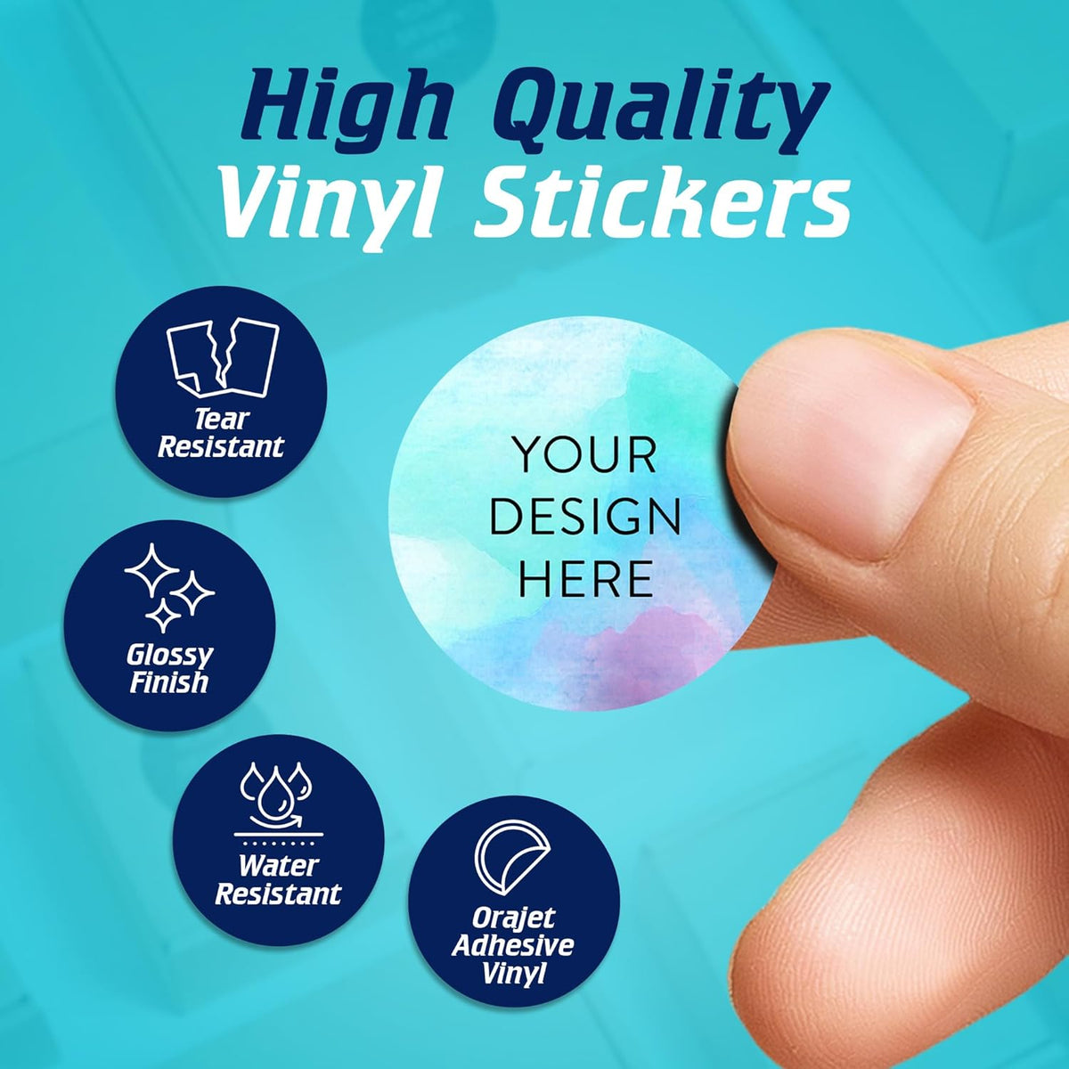 100 Custom Vinyl Stickers - Upload Your own Image, Text, Design, Logo - Personalized Logo Labels