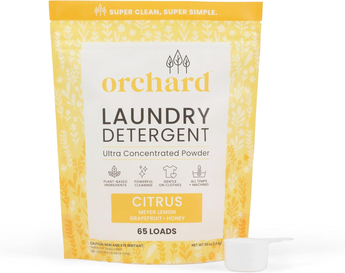 Orchard Laundry Detergent Powder Natural Deep Cleaning Laundry Powder for Sensitive Skin - Citrus