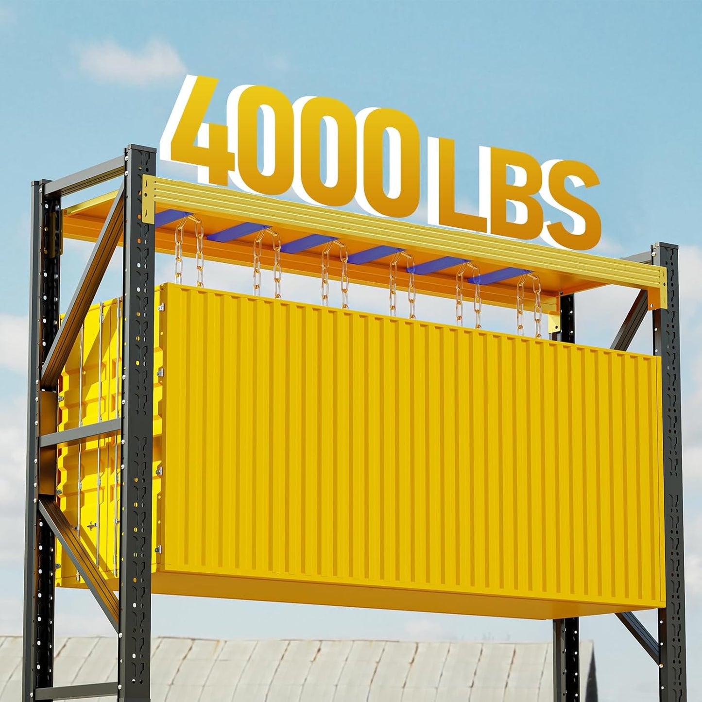 4000LBS Storage Shelves Heavy Duty, 48" W Metal Garage Shelving Units, 4 Tier Adjustable Shelf