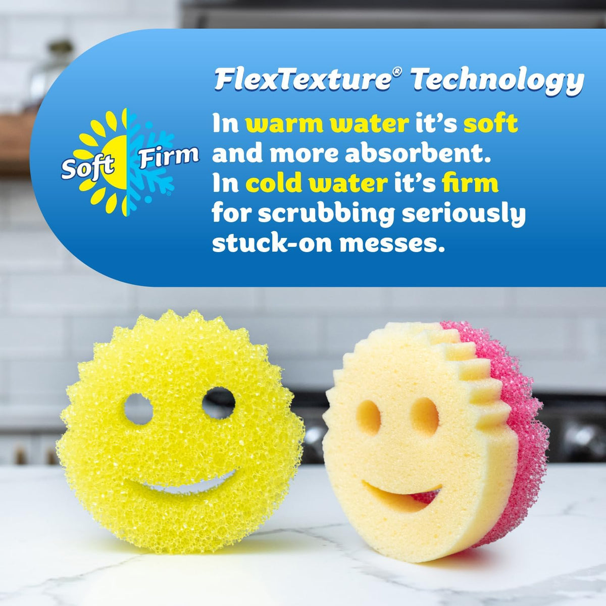 Scrub Daddy 4 Scrub Daddy Sponges & 4 Scrub Mommy Kitchen Sponges - Scratch-Free for Dishes &